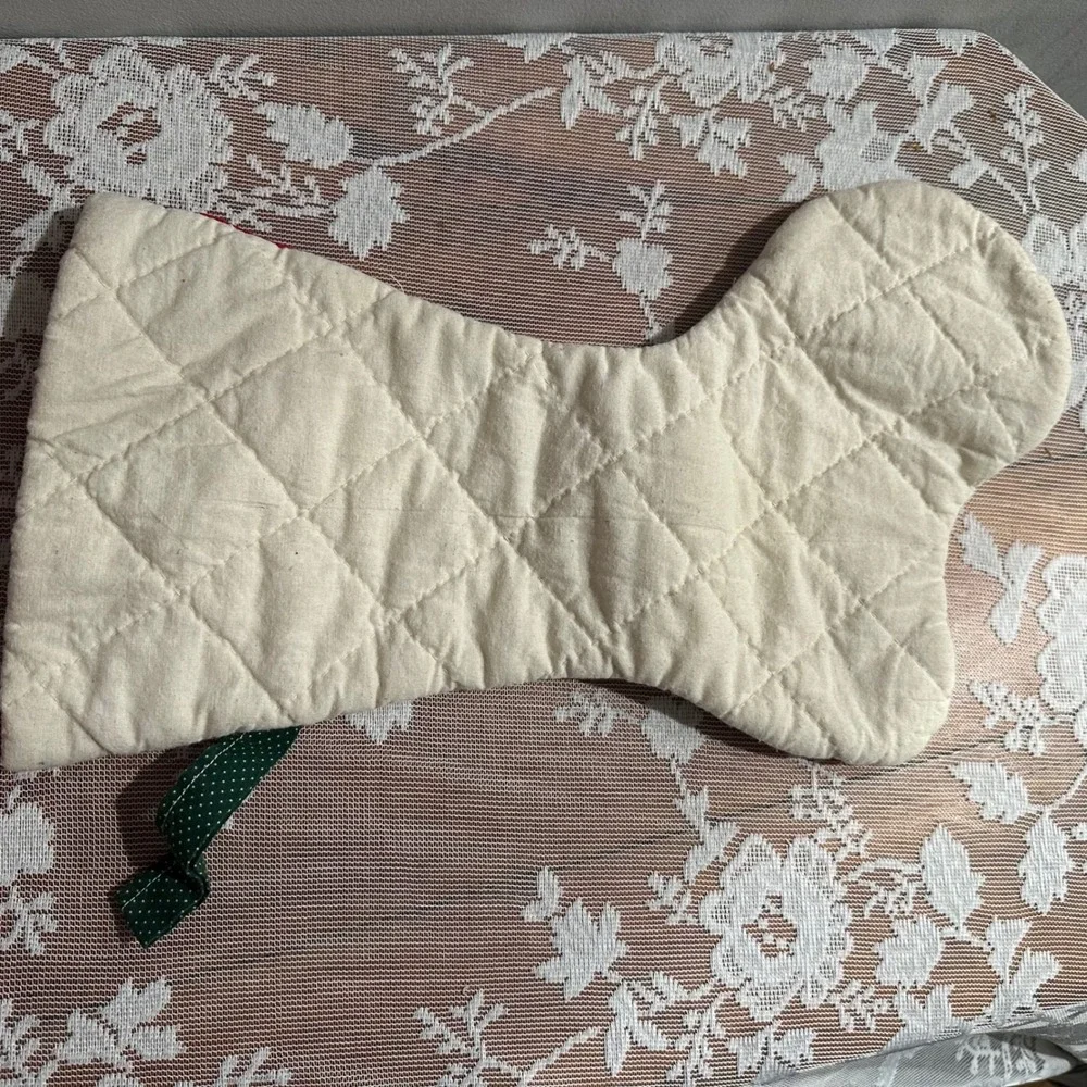 Vintage Handmade‎ Quilted Christmas Stocking Festive Presents Design Cottagecore